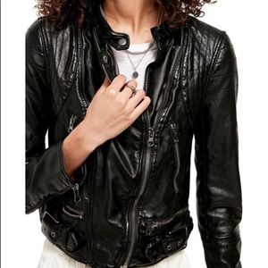 Free People HeartBreak Faux Moto Leather Jacket